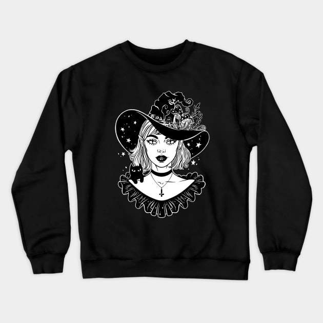 Fly agaric witch Crewneck Sweatshirt by OccultOmaStore